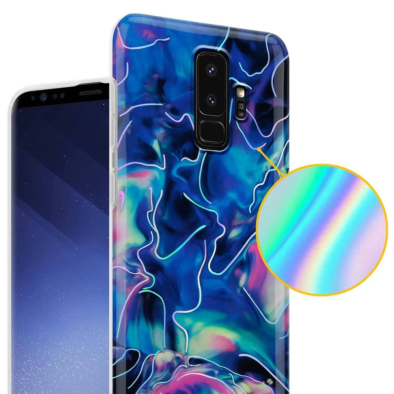 Cadorabo Hülle kompatibel mit Samsung Galaxy S9 PLUS Schutzhülle aus TPU Silikon mit Muster Mosaik