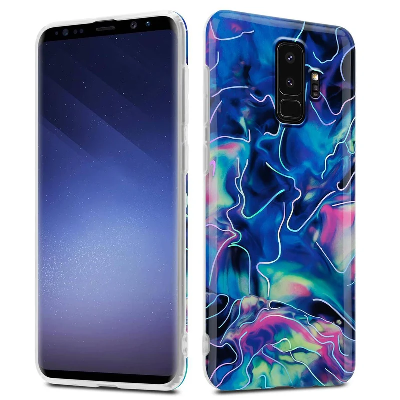 Cadorabo Hülle kompatibel mit Samsung Galaxy S9 PLUS Schutzhülle aus TPU Silikon mit Muster Mosaik