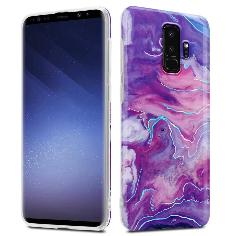 Cadorabo Hülle kompatibel mit Samsung Galaxy S9 PLUS Schutzhülle aus TPU Silikon mit Muster Mosaik
