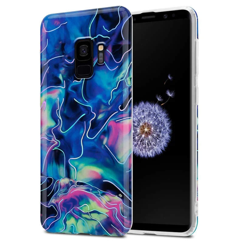 Cadorabo Hülle kompatibel mit Samsung Galaxy S9 Schutzhülle aus TPU Silikon mit Muster Mosaik