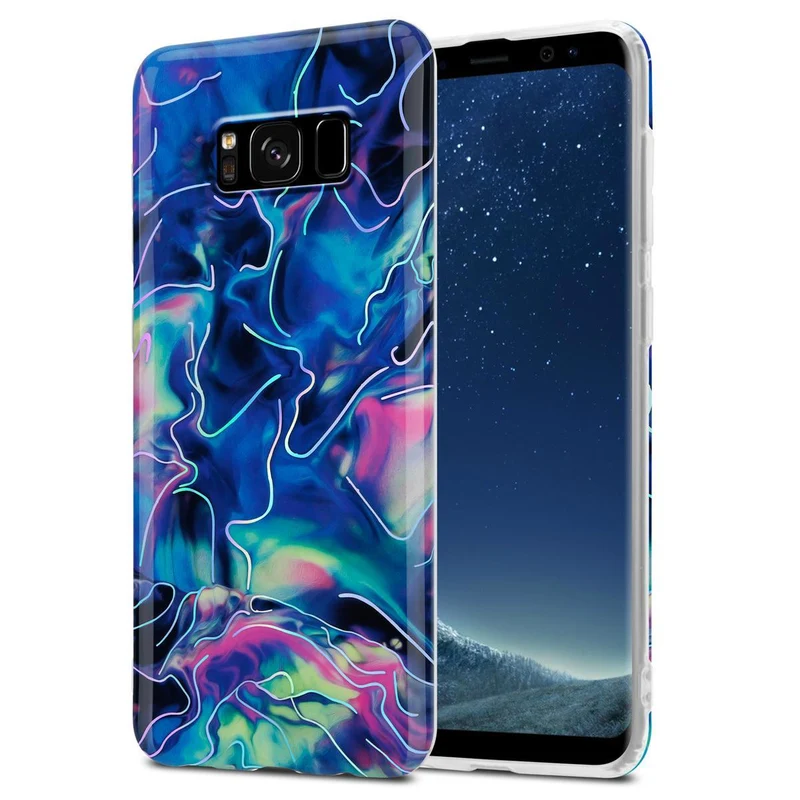 Cadorabo Hülle kompatibel mit Samsung Galaxy S8 PLUS Schutzhülle aus TPU Silikon mit Muster Mosaik