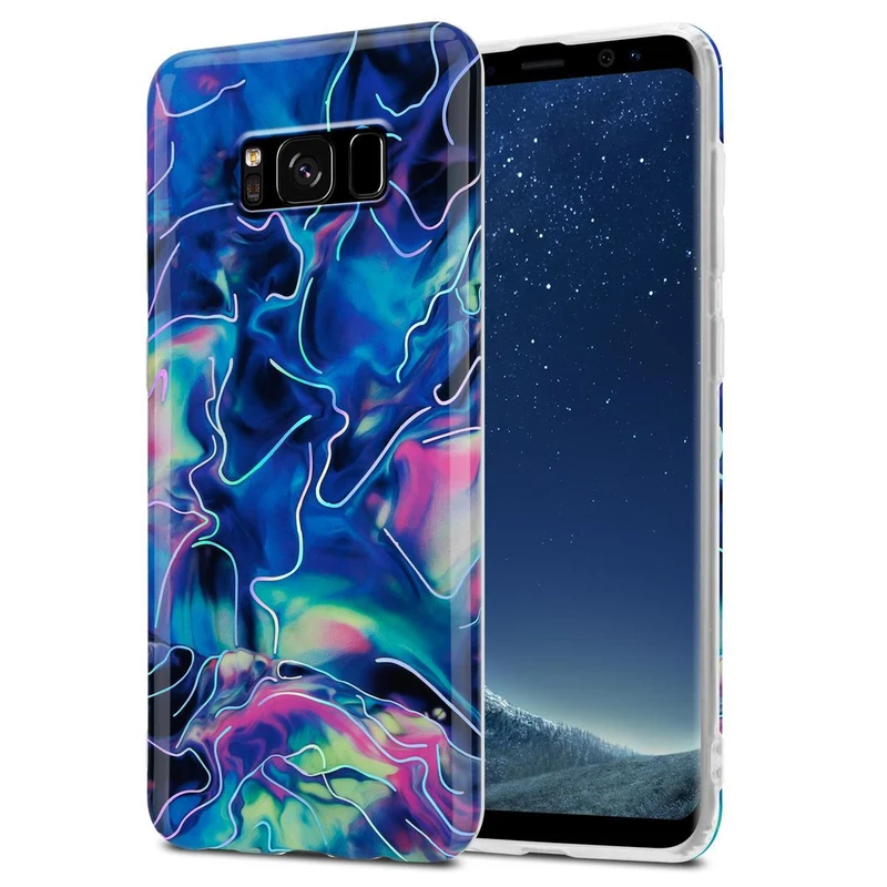 Cadorabo Hülle kompatibel mit Samsung Galaxy S8 Schutzhülle aus TPU Silikon mit Muster Mosaik