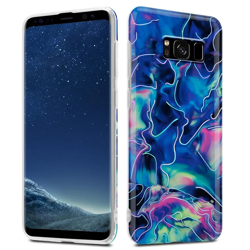 Cadorabo Hülle kompatibel mit Samsung Galaxy S8 Schutzhülle aus TPU Silikon mit Muster Mosaik