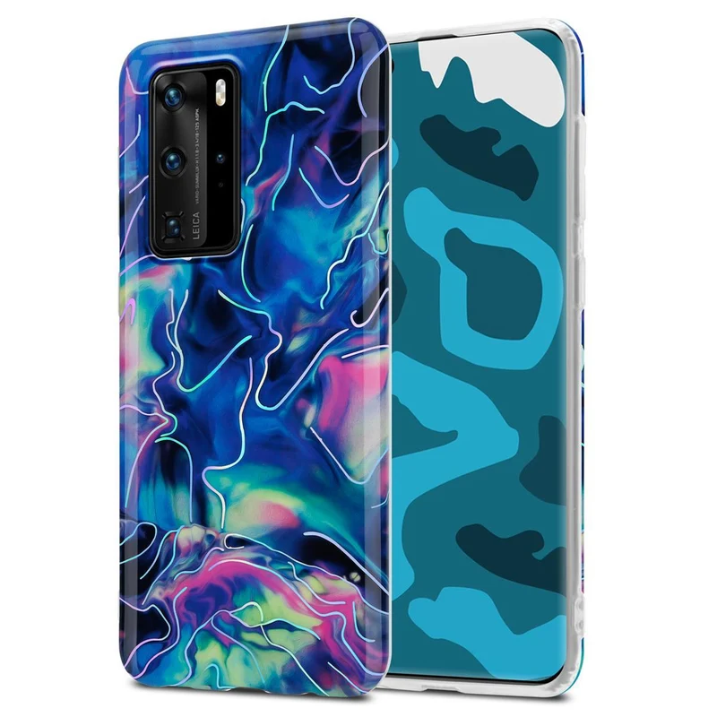 Cadorabo Hülle kompatibel mit Huawei P40 PRO / P40 PRO+ Schutzhülle aus TPU Silikon mit Muster Mosaik
