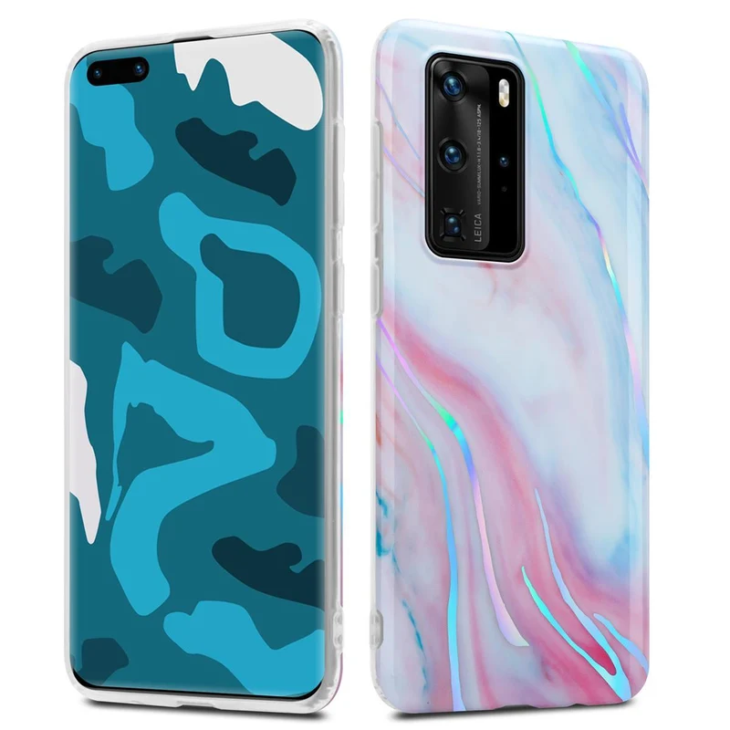Cadorabo Hülle kompatibel mit Huawei P40 PRO / P40 PRO+ Schutzhülle aus TPU Silikon mit Muster Mosaik