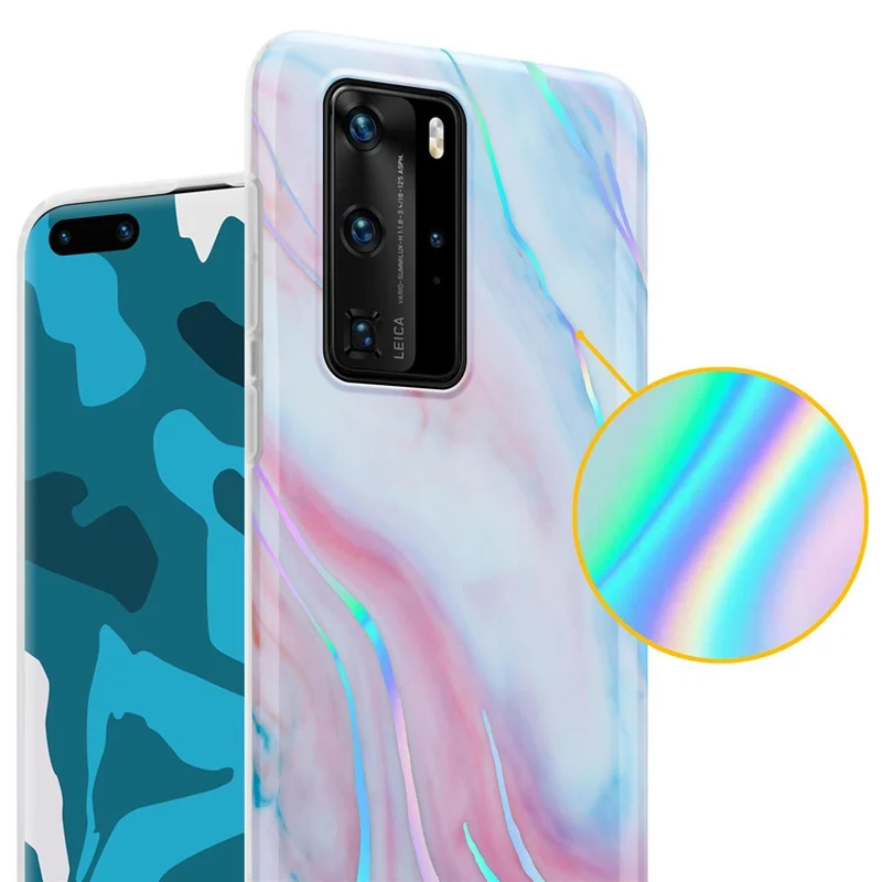 Cadorabo Hülle kompatibel mit Huawei P40 PRO / P40 PRO+ Schutzhülle aus TPU Silikon mit Muster Mosaik