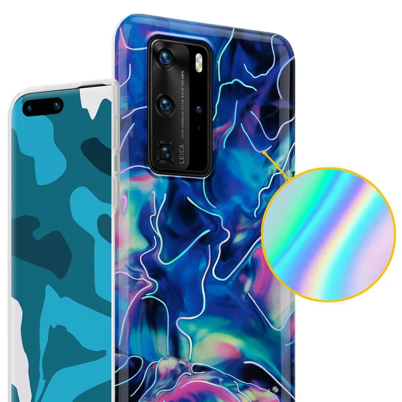 Cadorabo Hülle kompatibel mit Huawei P40 PRO / P40 PRO+ Schutzhülle aus TPU Silikon mit Muster Mosaik
