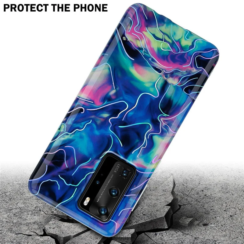 Cadorabo Hülle kompatibel mit Huawei P40 PRO / P40 PRO+ Schutzhülle aus TPU Silikon mit Muster Mosaik