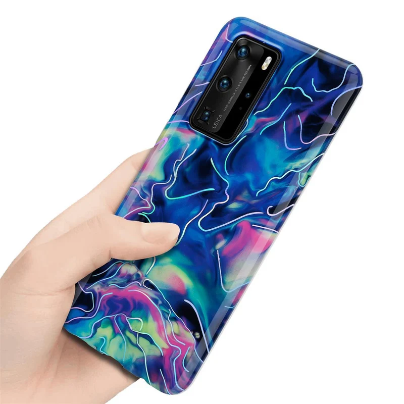 Cadorabo Hülle kompatibel mit Huawei P40 PRO / P40 PRO+ Schutzhülle aus TPU Silikon mit Muster Mosaik