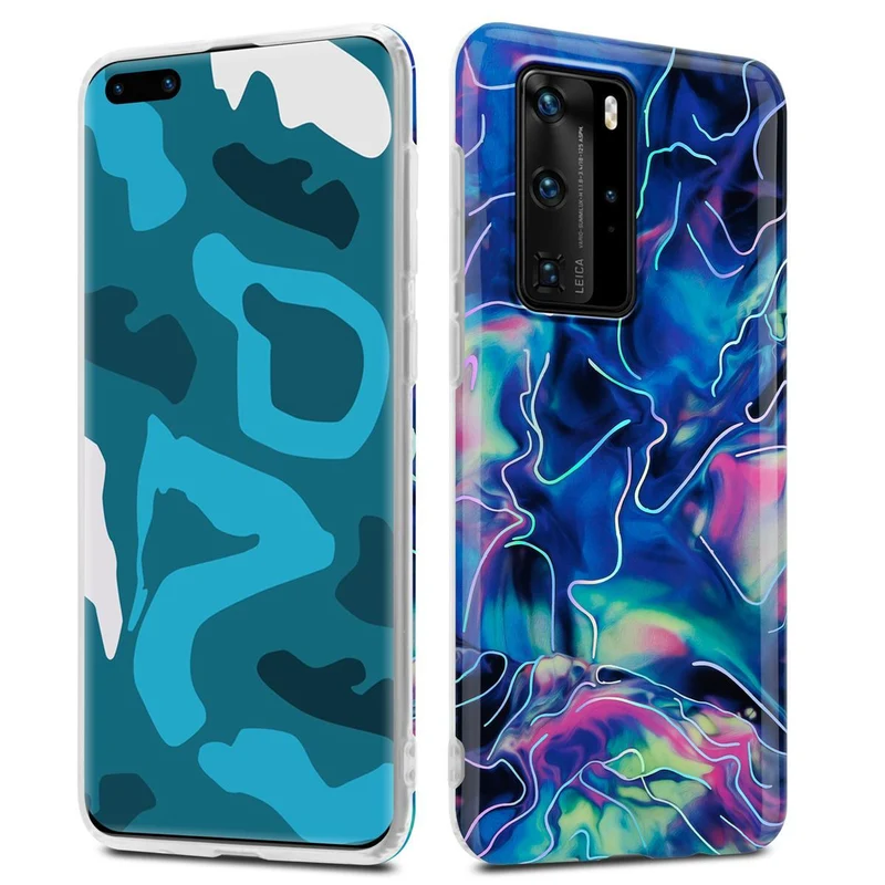 Cadorabo Hülle kompatibel mit Huawei P40 PRO / P40 PRO+ Schutzhülle aus TPU Silikon mit Muster Mosaik
