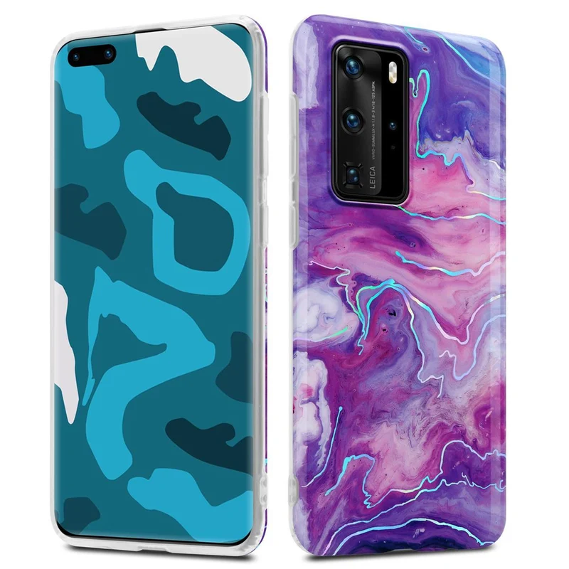 Cadorabo Hülle kompatibel mit Huawei P40 PRO / P40 PRO+ Schutzhülle aus TPU Silikon mit Muster Mosaik