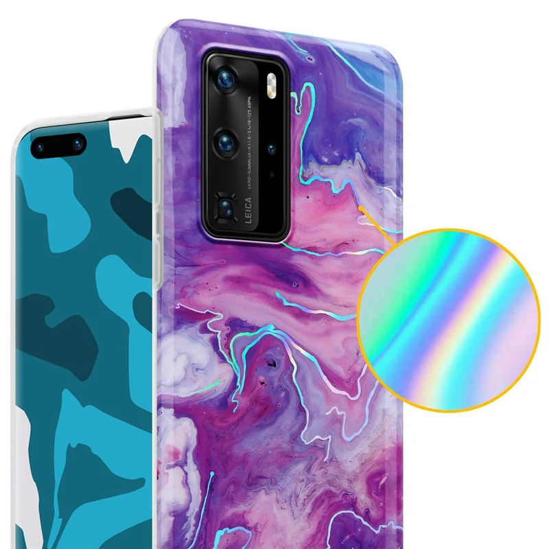 Cadorabo Hülle kompatibel mit Huawei P40 PRO / P40 PRO+ Schutzhülle aus TPU Silikon mit Muster Mosaik