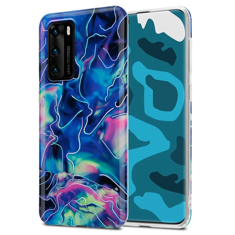 Cadorabo Hülle kompatibel mit Huawei P40 Schutzhülle aus TPU Silikon mit Muster Mosaik