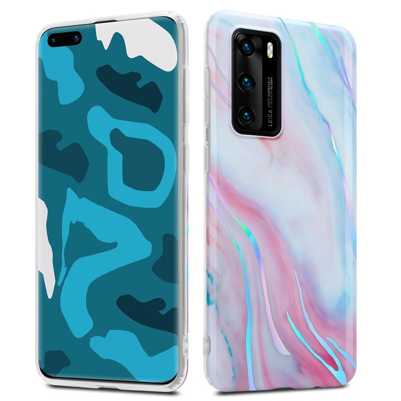 Cadorabo Hülle kompatibel mit Huawei P40 Schutzhülle aus TPU Silikon mit Muster Mosaik