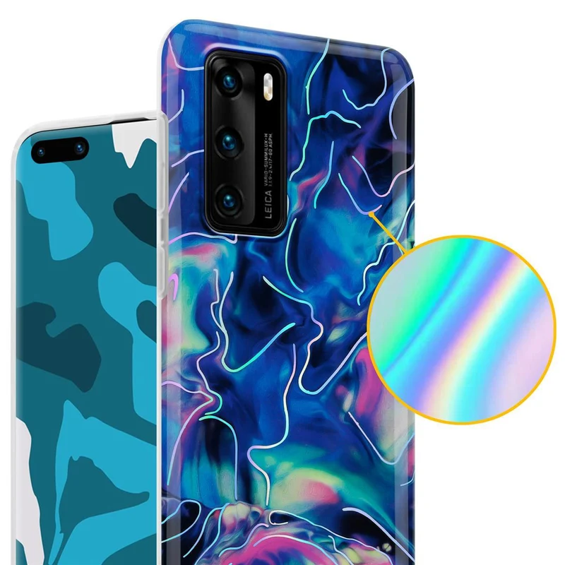 Cadorabo Hülle kompatibel mit Huawei P40 Schutzhülle aus TPU Silikon mit Muster Mosaik