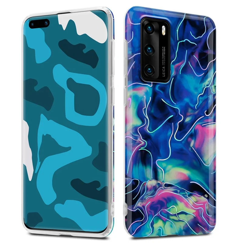Cadorabo Hülle kompatibel mit Huawei P40 Schutzhülle aus TPU Silikon mit Muster Mosaik