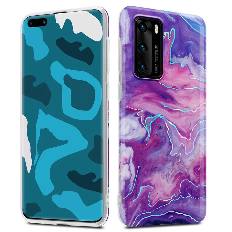 Cadorabo Hülle kompatibel mit Huawei P40 Schutzhülle aus TPU Silikon mit Muster Mosaik