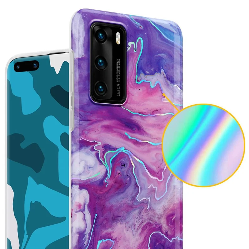 Cadorabo Hülle kompatibel mit Huawei P40 Schutzhülle aus TPU Silikon mit Muster Mosaik