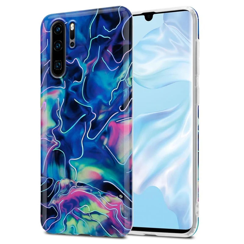 Cadorabo Hülle kompatibel mit Huawei P30 PRO Schutzhülle aus TPU Silikon mit Muster Mosaik
