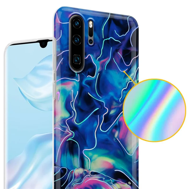 Cadorabo Hülle kompatibel mit Huawei P30 PRO Schutzhülle aus TPU Silikon mit Muster Mosaik