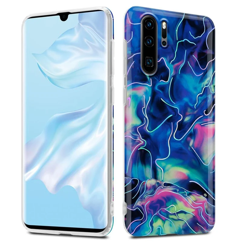 Cadorabo Hülle kompatibel mit Huawei P30 PRO Schutzhülle aus TPU Silikon mit Muster Mosaik
