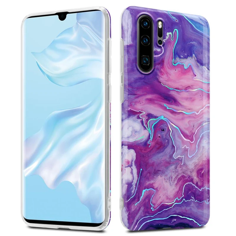 Cadorabo Hülle kompatibel mit Huawei P30 PRO Schutzhülle aus TPU Silikon mit Muster Mosaik