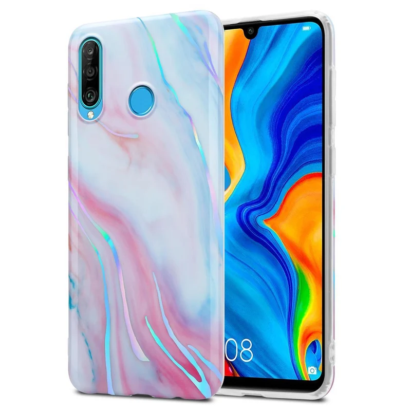 Cadorabo Hülle kompatibel mit Huawei P30 LITE Schutzhülle aus TPU Silikon mit Muster Mosaik