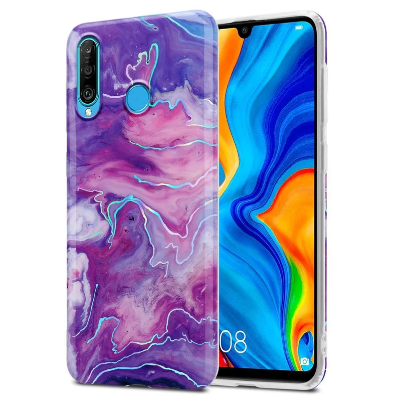 Cadorabo Hülle kompatibel mit Huawei P30 LITE Schutzhülle aus TPU Silikon mit Muster Mosaik