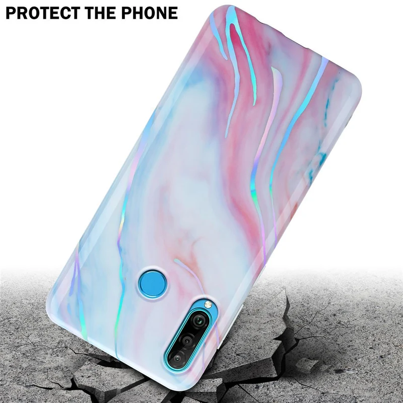 Cadorabo Hülle kompatibel mit Huawei P30 LITE Schutzhülle aus TPU Silikon mit Muster Mosaik