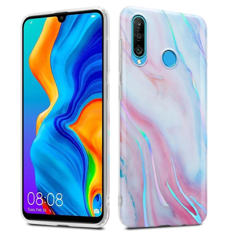 Cadorabo Hülle kompatibel mit Huawei P30 LITE Schutzhülle aus TPU Silikon mit Muster Mosaik