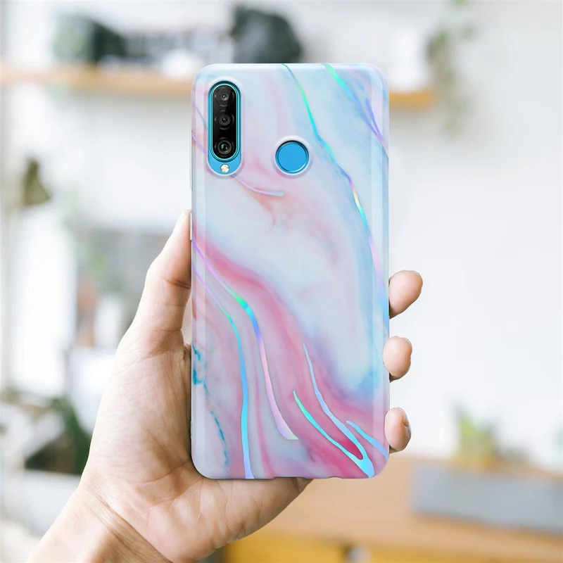 Cadorabo Hülle kompatibel mit Huawei P30 LITE Schutzhülle aus TPU Silikon mit Muster Mosaik