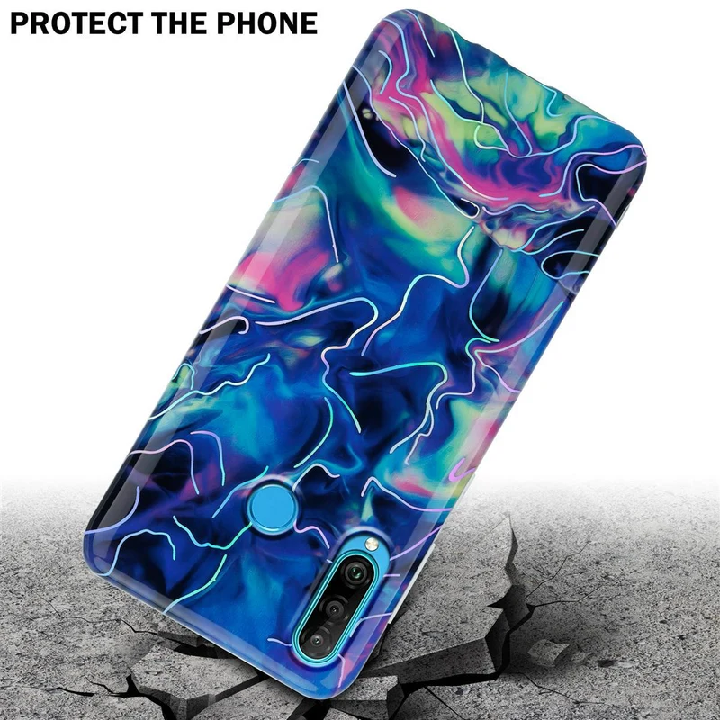 Cadorabo Hülle kompatibel mit Huawei P30 LITE Schutzhülle aus TPU Silikon mit Muster Mosaik