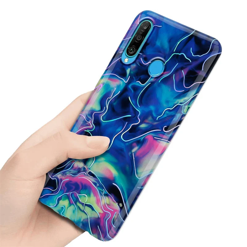Cadorabo Hülle kompatibel mit Huawei P30 LITE Schutzhülle aus TPU Silikon mit Muster Mosaik