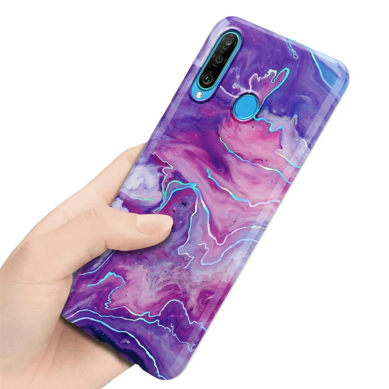 Cadorabo Hülle kompatibel mit Huawei P30 LITE Schutzhülle aus TPU Silikon mit Muster Mosaik