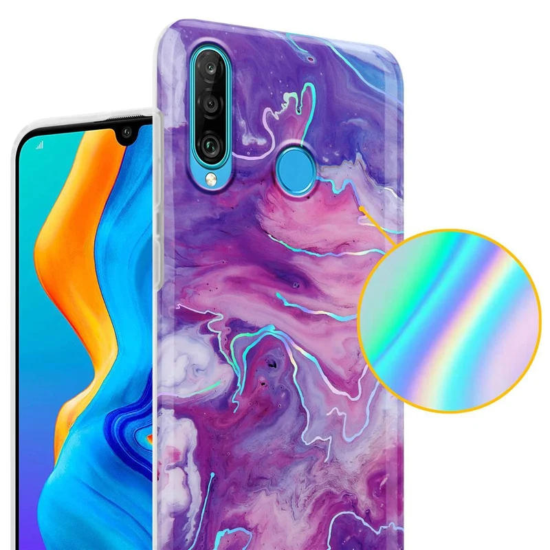 Cadorabo Hülle kompatibel mit Huawei P30 LITE Schutzhülle aus TPU Silikon mit Muster Mosaik