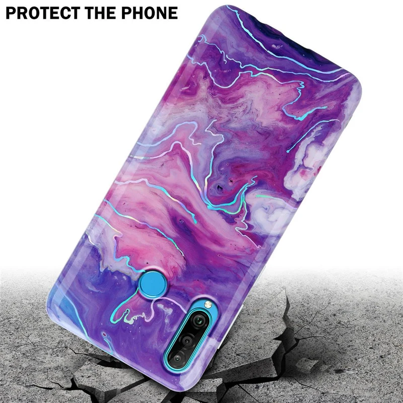 Cadorabo Hülle kompatibel mit Huawei P30 LITE Schutzhülle aus TPU Silikon mit Muster Mosaik