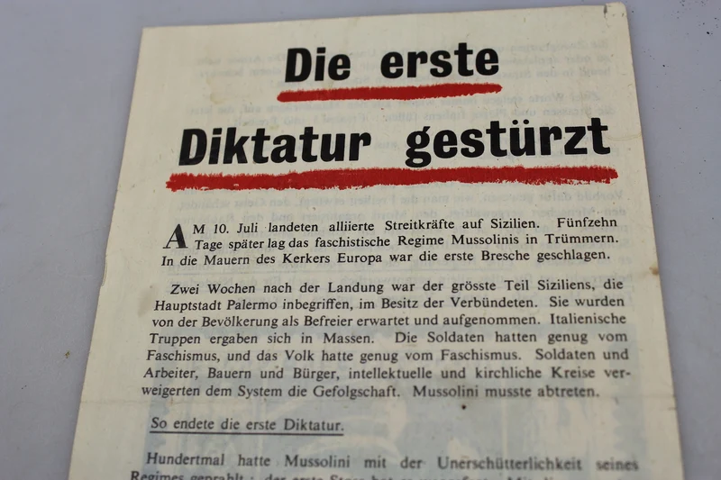 „Die erste Diktatur Gesturz“ Propaganda-Flugblatt