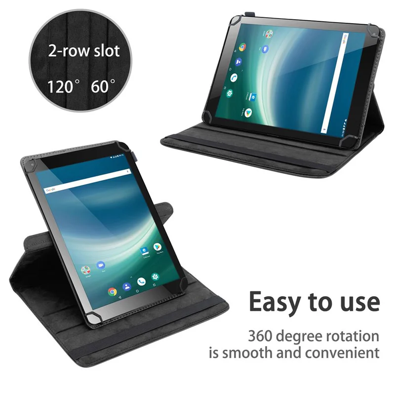 Cadorabo Tablet Hülle kompatibel mit Odys Note Tab PRO 360 Grad Schutzhülle aus Kunstleder mit Standfunktion und Gummiband