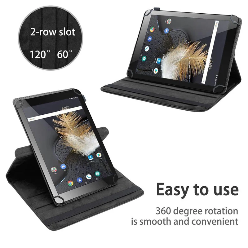 Cadorabo Tablet Hülle kompatibel mit Odys Titan 10 360 Grad Schutzhülle aus Kunstleder mit Standfunktion und Gummiband