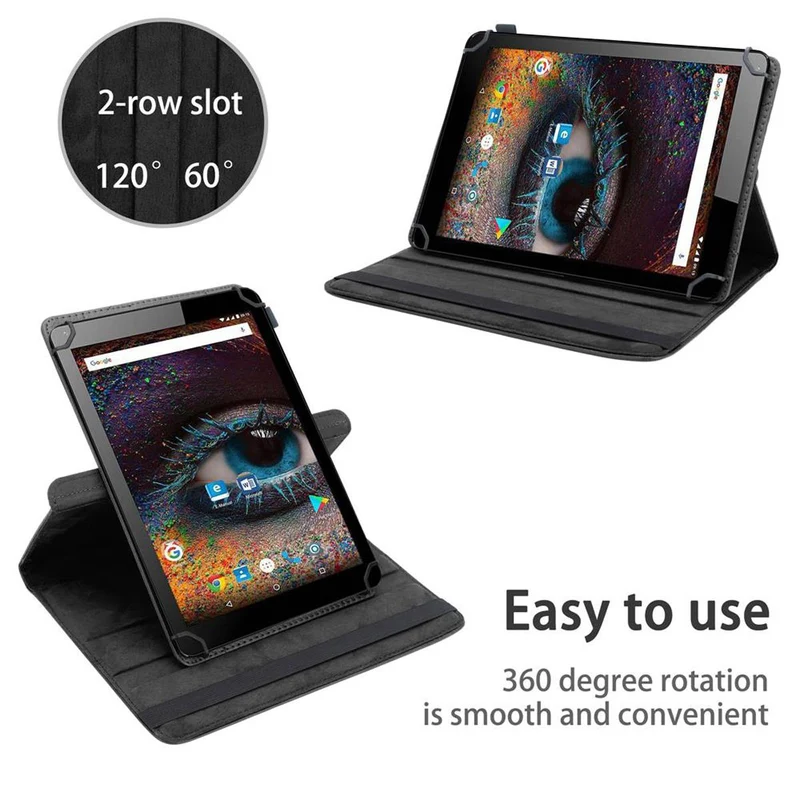 Cadorabo Tablet Hülle kompatibel mit Odys Falcon 10 PLUS 360 Grad Schutzhülle aus Kunstleder mit Standfunktion und Gummiband