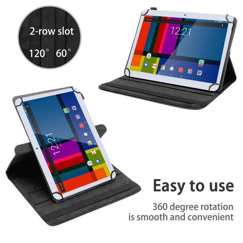 Cadorabo Tablet Hülle kompatibel mit GoClever Quantum 3 960 360 Grad Schutzhülle aus Kunstleder mit Standfunktion und Gummiband