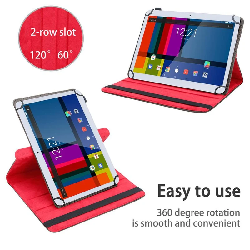 Cadorabo Tablet Hülle kompatibel mit GoClever Quantum 3 960 360 Grad Schutzhülle aus Kunstleder mit Standfunktion und Gummiband