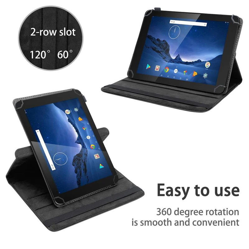 Cadorabo Tablet Hülle kompatibel mit Dragon Touch V10 360 Grad Schutzhülle aus Kunstleder mit Standfunktion und Gummiband