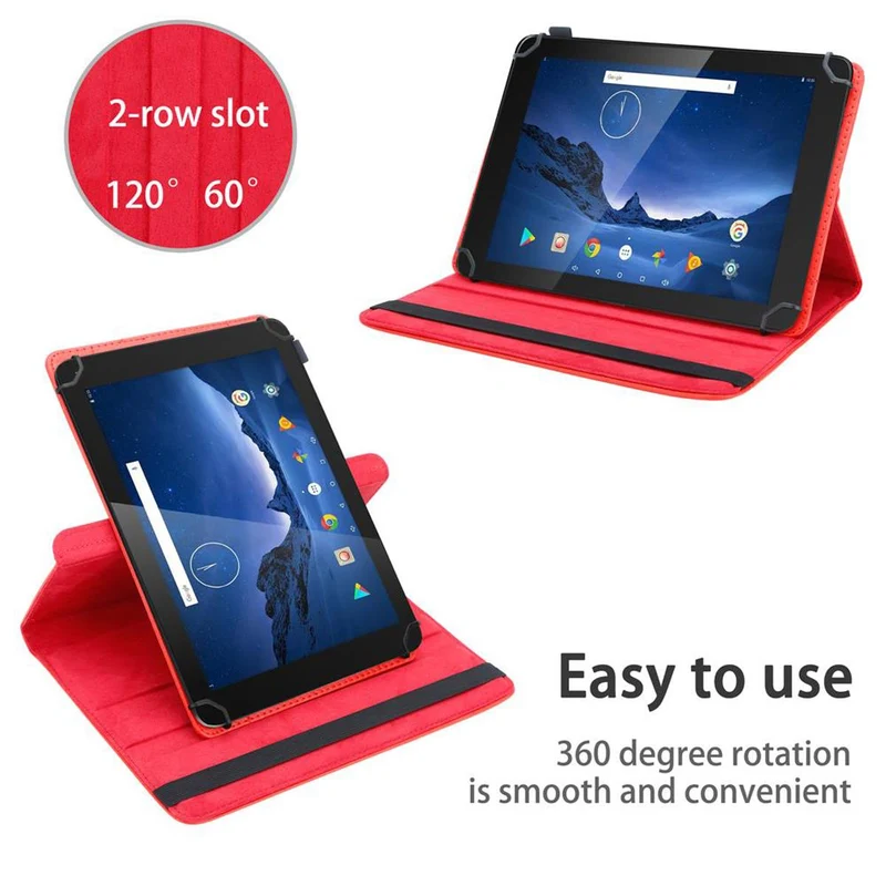 Cadorabo Tablet Hülle kompatibel mit Dragon Touch V10 360 Grad Schutzhülle aus Kunstleder mit Standfunktion und Gummiband