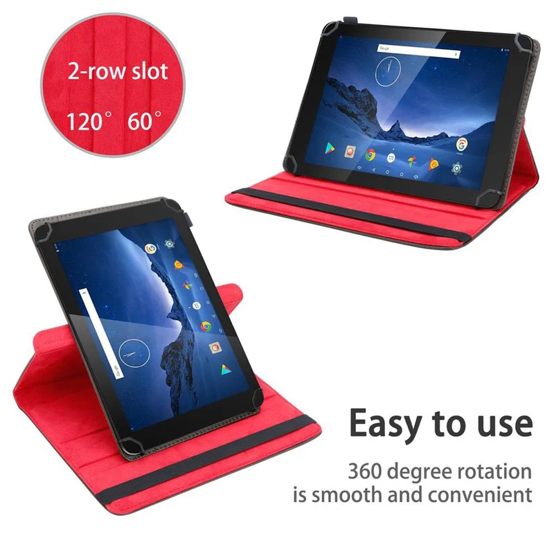Cadorabo Tablet Hülle kompatibel mit Dragon Touch V10 360 Grad Schutzhülle aus Kunstleder mit Standfunktion und Gummiband