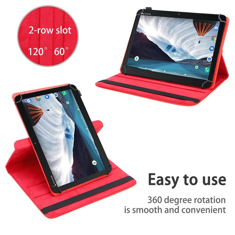 Cadorabo Tablet Hülle kompatibel mit Acepad A140 (10.1 Zoll) 360 Grad Schutzhülle aus Kunstleder mit Standfunktion und Gummiband