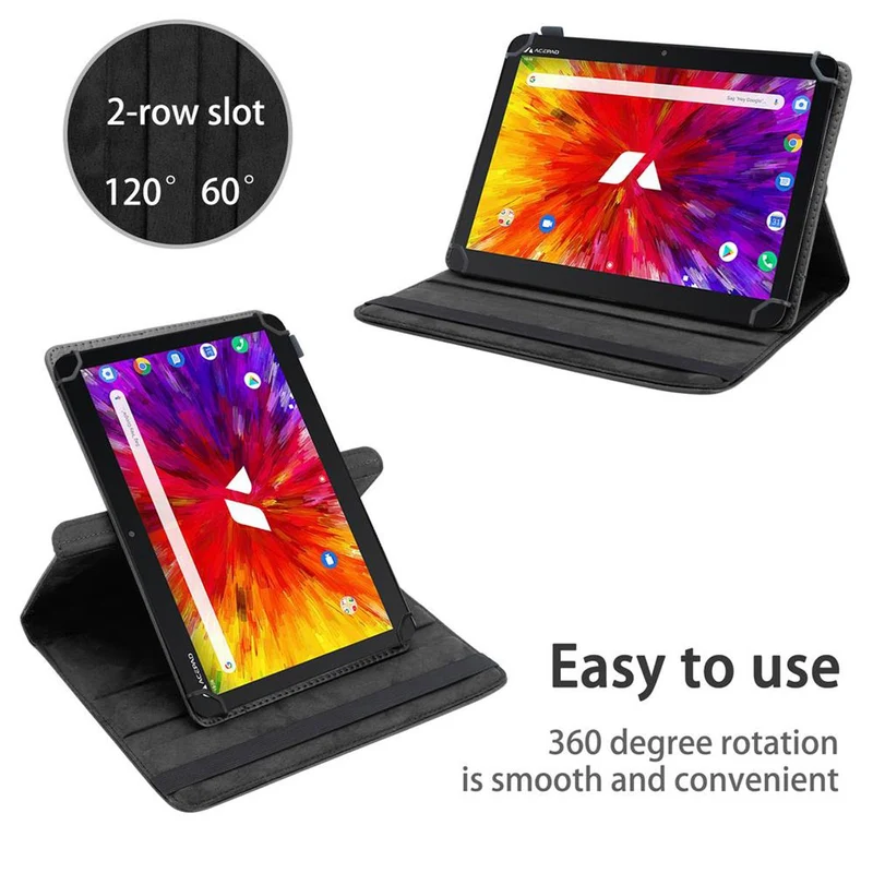 Cadorabo Tablet Hülle kompatibel mit Acepad A121 (10.1 Zoll) 360 Grad Schutzhülle aus Kunstleder mit Standfunktion und Gummiband