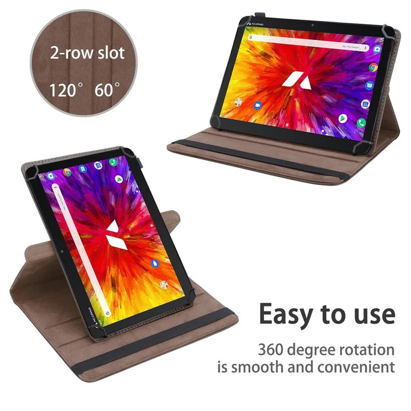 Cadorabo Tablet Hülle kompatibel mit Acepad A121 (10.1 Zoll) 360 Grad Schutzhülle aus Kunstleder mit Standfunktion und Gummiband