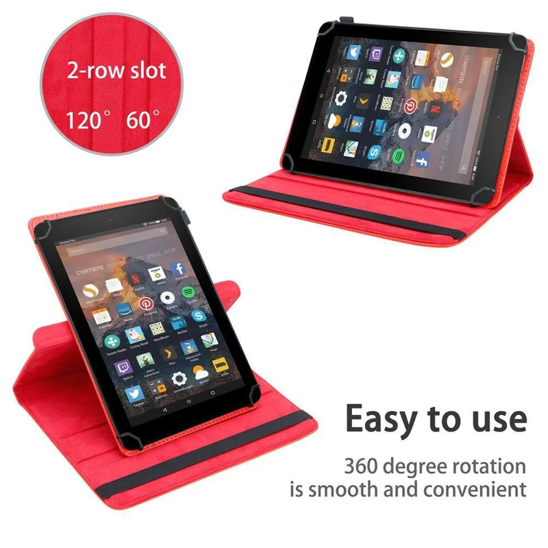 Cadorabo Tablet Hülle kompatibel mit Kindle FIRE HD 10 2017 (7. Gen.) 360 Grad Schutzhülle aus Kunstleder mit Standfunktion und Gummiband