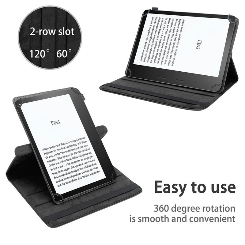Cadorabo Tablet Hülle kompatibel mit Kindle Oasis 2017 (9. Gen.) 360 Grad Schutzhülle aus Kunstleder mit Standfunktion und Gummiband